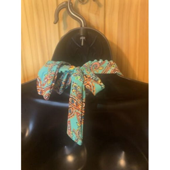 Victoria Secret bathing suit top,teal, Halter,bow,Sz M , Boho, Paisley,edging - Picture 4 of 8